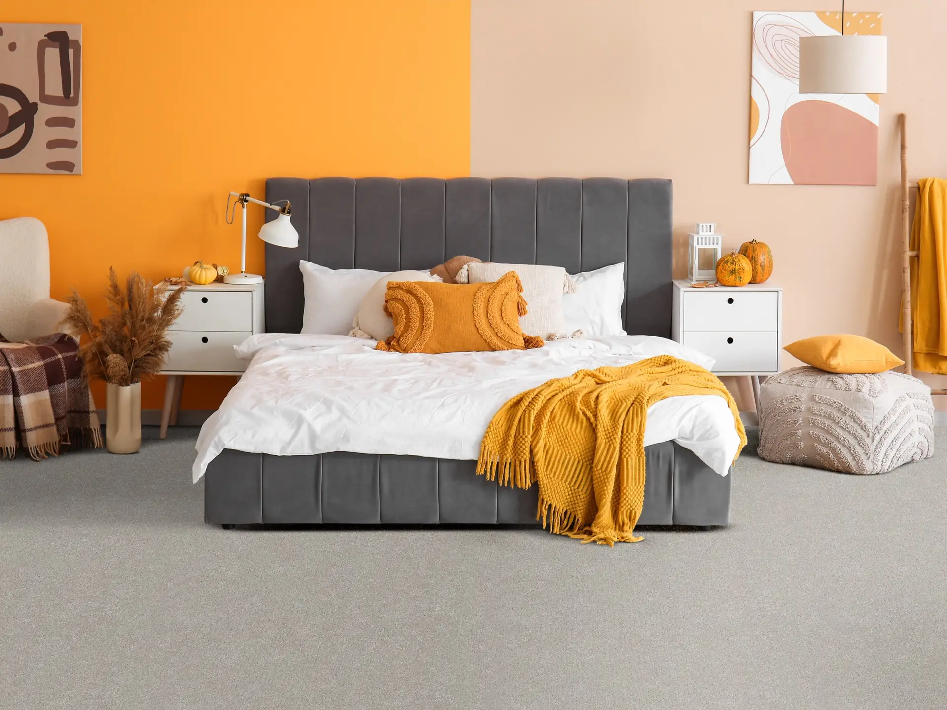 Bright bedroom with a Bliss Silk Shadow carpet