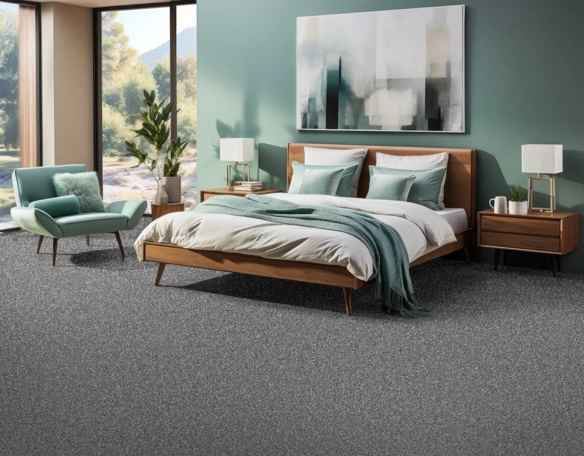 Calm bedroom with a Provence Deluxe carpet