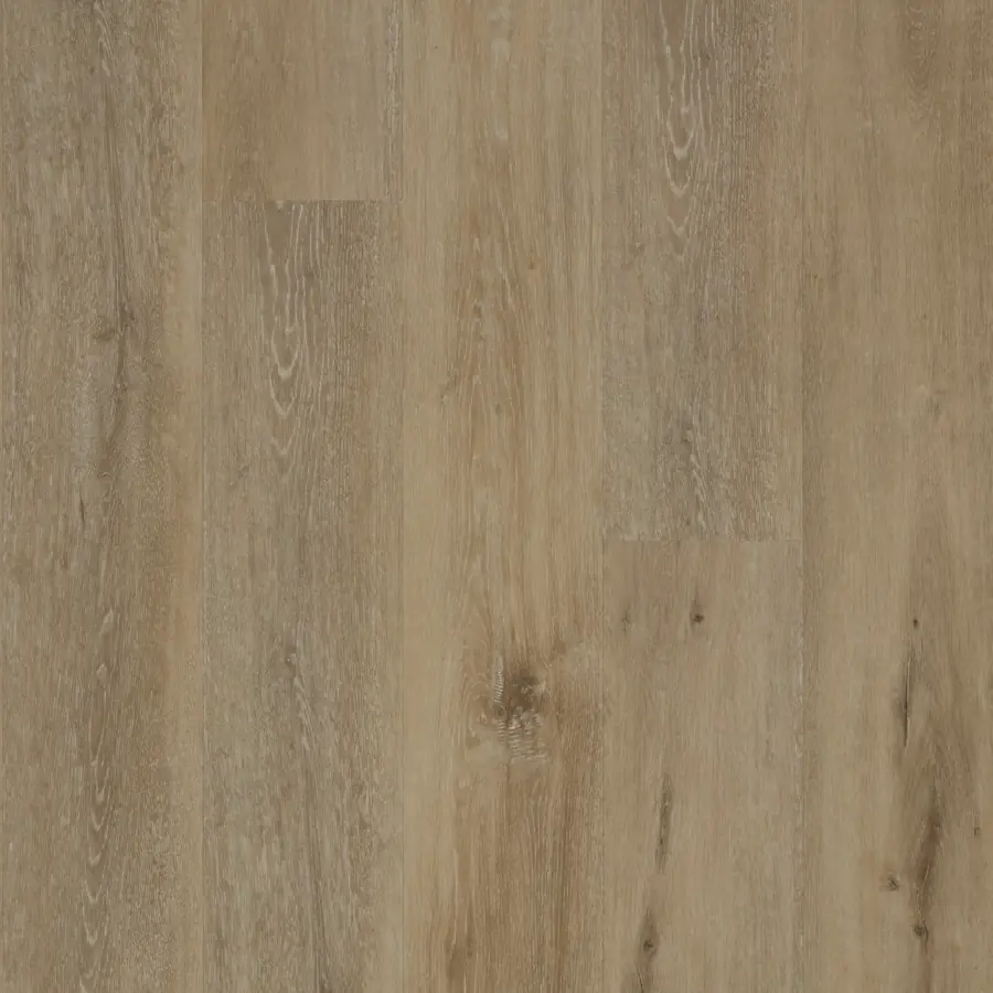 Close-up of oak-effect vinyl plank